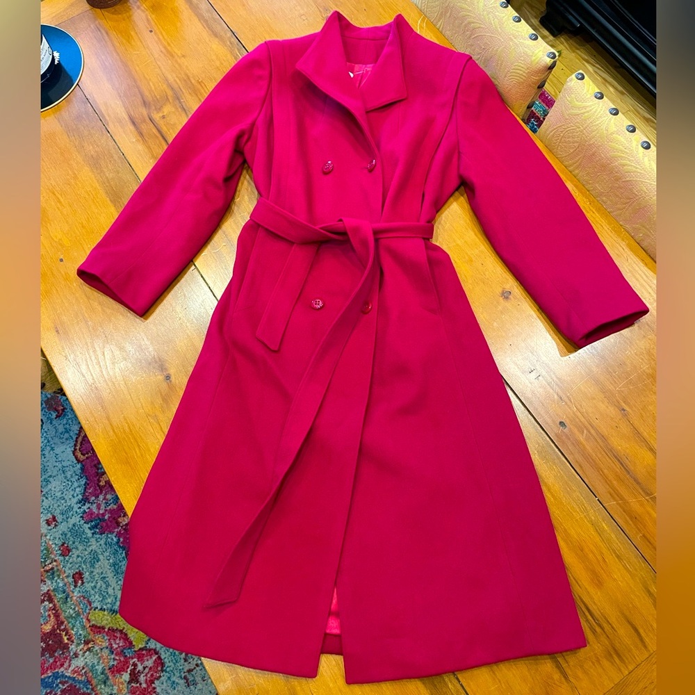 Amazing Vintage Red Wool A-Line Dress Coat